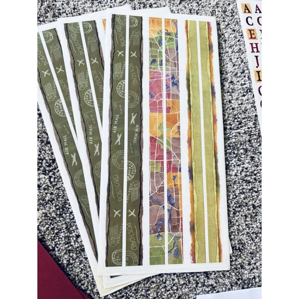 Sandy Lion Color Blocking Class‎ Kit Travel Theme - Vintage Stickers Paper Guide